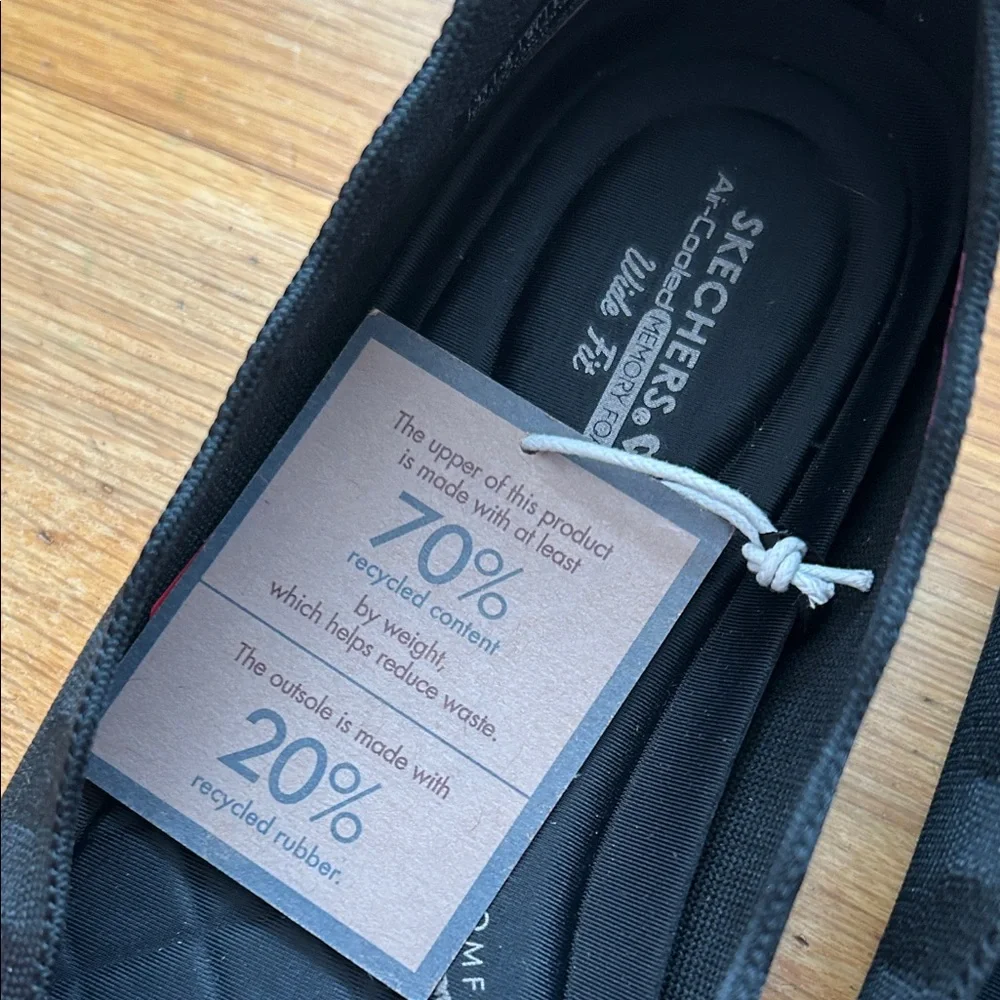 Skechers Women's Black Cleo black ballet most comfortable knit shoes 11 Wide